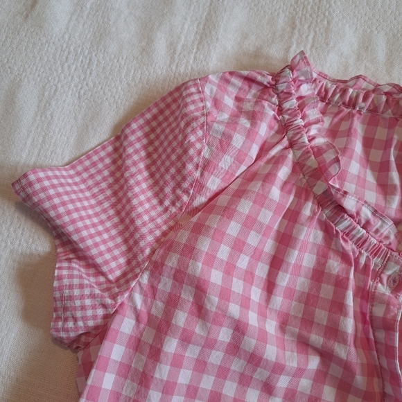 Vineyard Vines girls size 16 gingham pink & white blouse, EUC - Picture 3 of 5